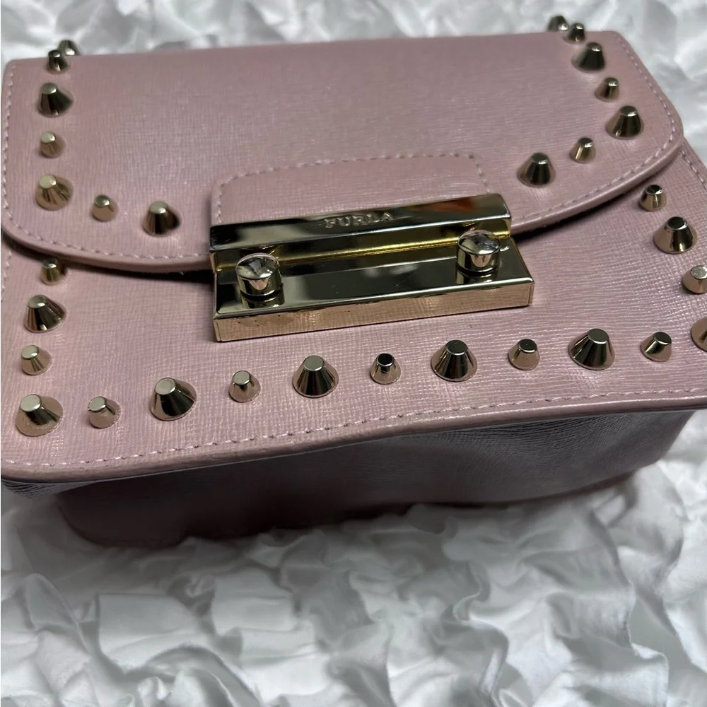 ⤵️ FURLA • Dusty Pink Crossbody Leather Bag • Mini/Small • - Picture 6 of 11